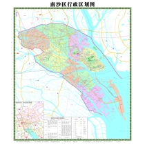 南沙区行政区划图(双面覆膜)